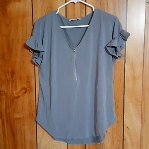 Green Envelope Womens Blouse M
